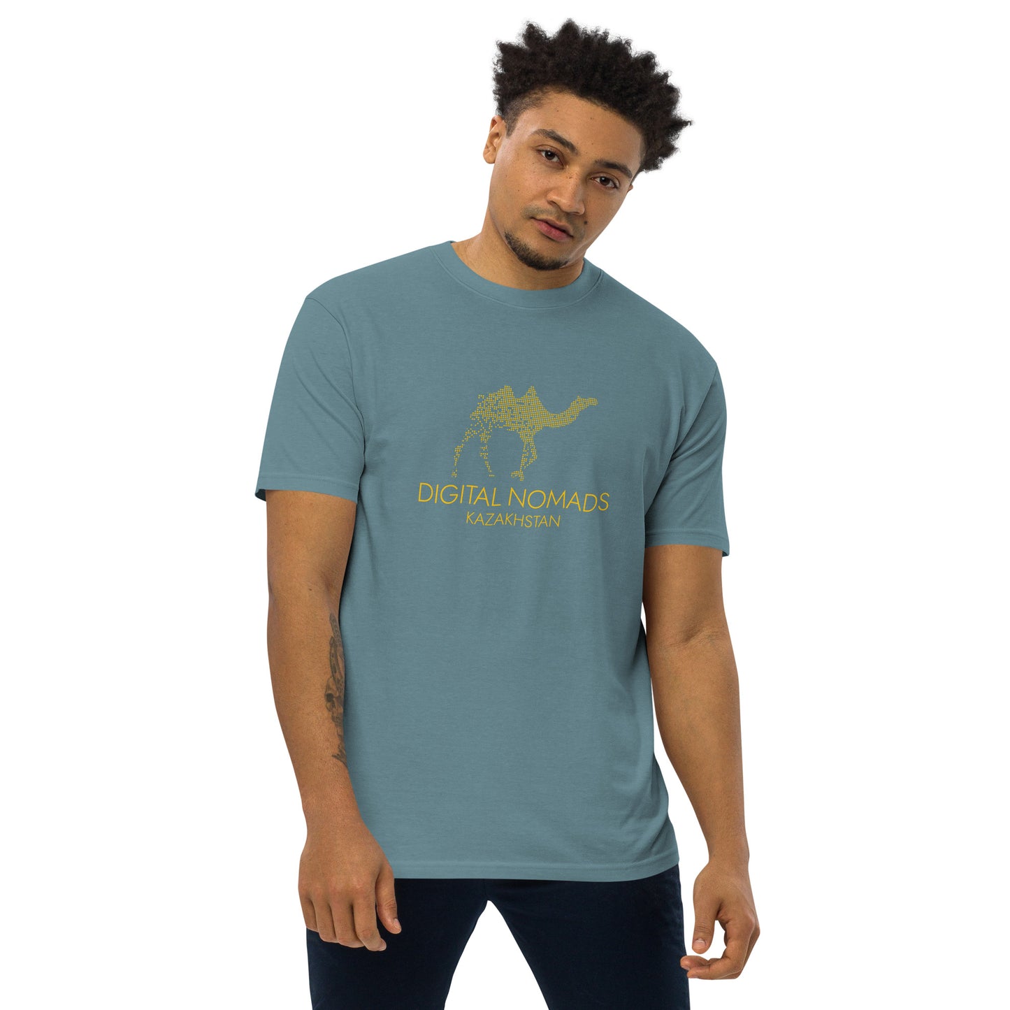 Digital Nomads Golden Logo - Men’s Premium Heavyweight