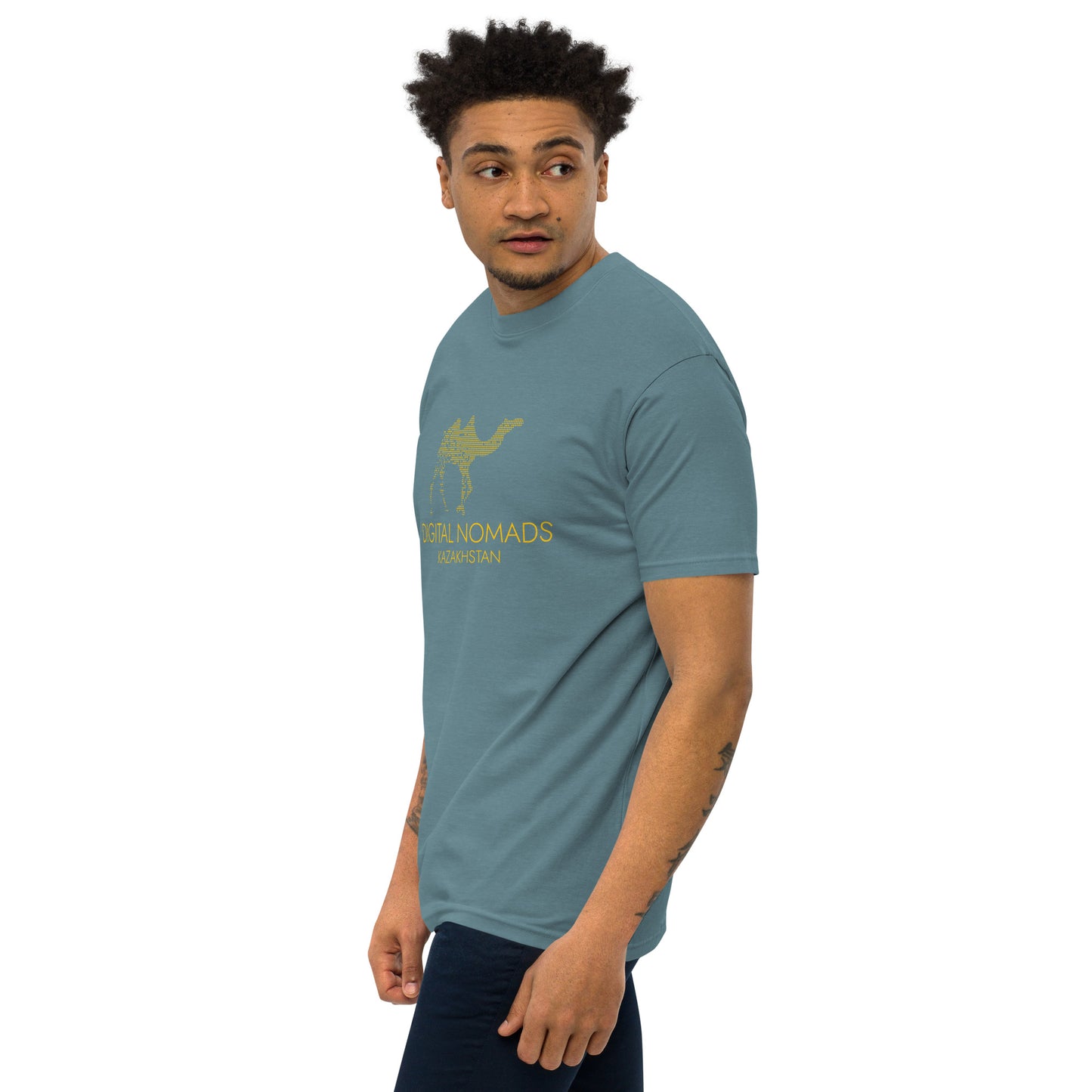 Digital Nomads Golden Logo - Men’s Premium Heavyweight