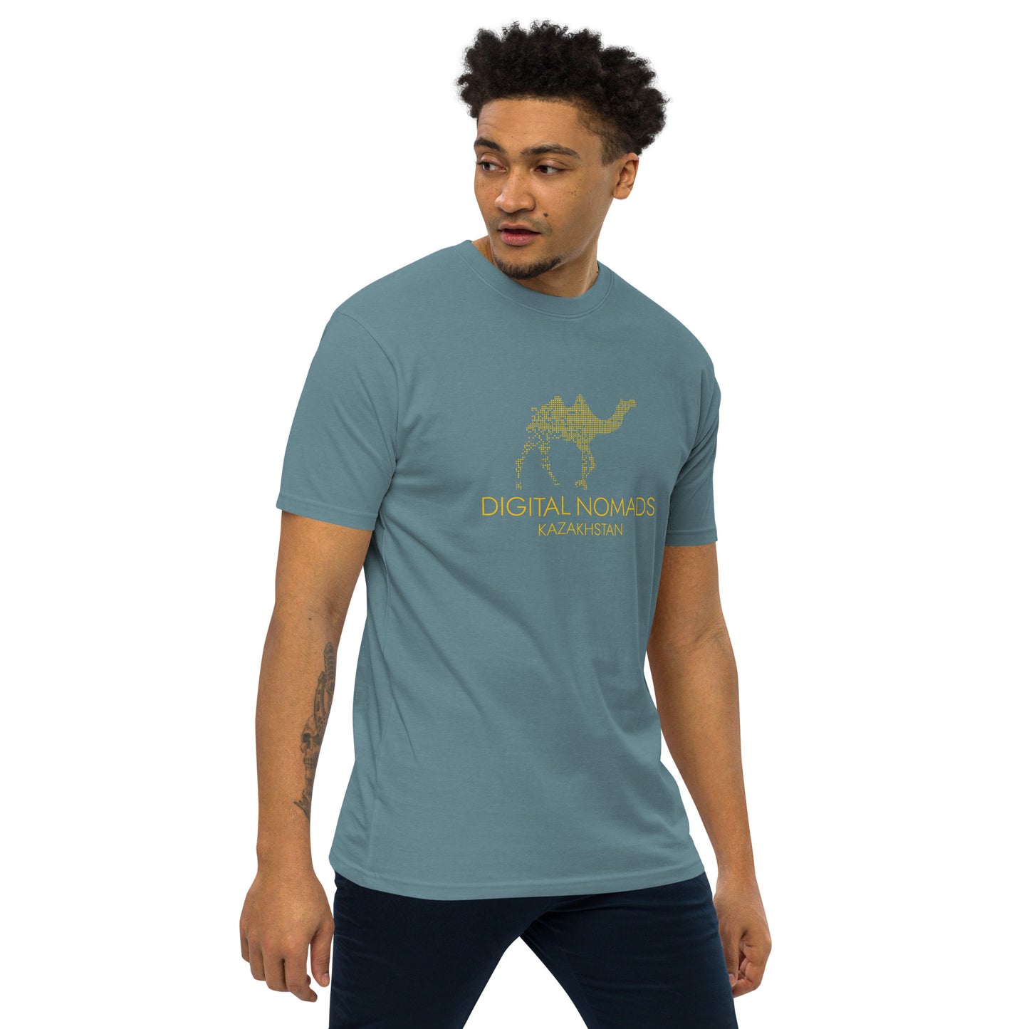 Digital Nomads Golden Logo - Men’s Premium Heavyweight