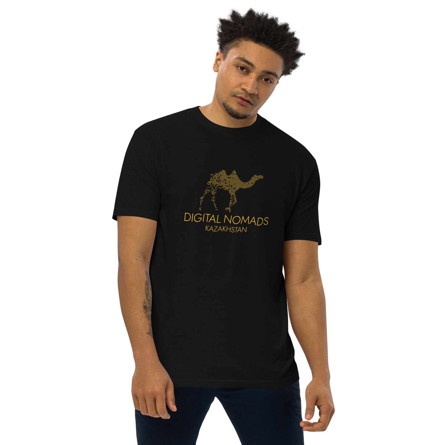 Digital Nomads Golden Logo - Men’s Premium Heavyweight