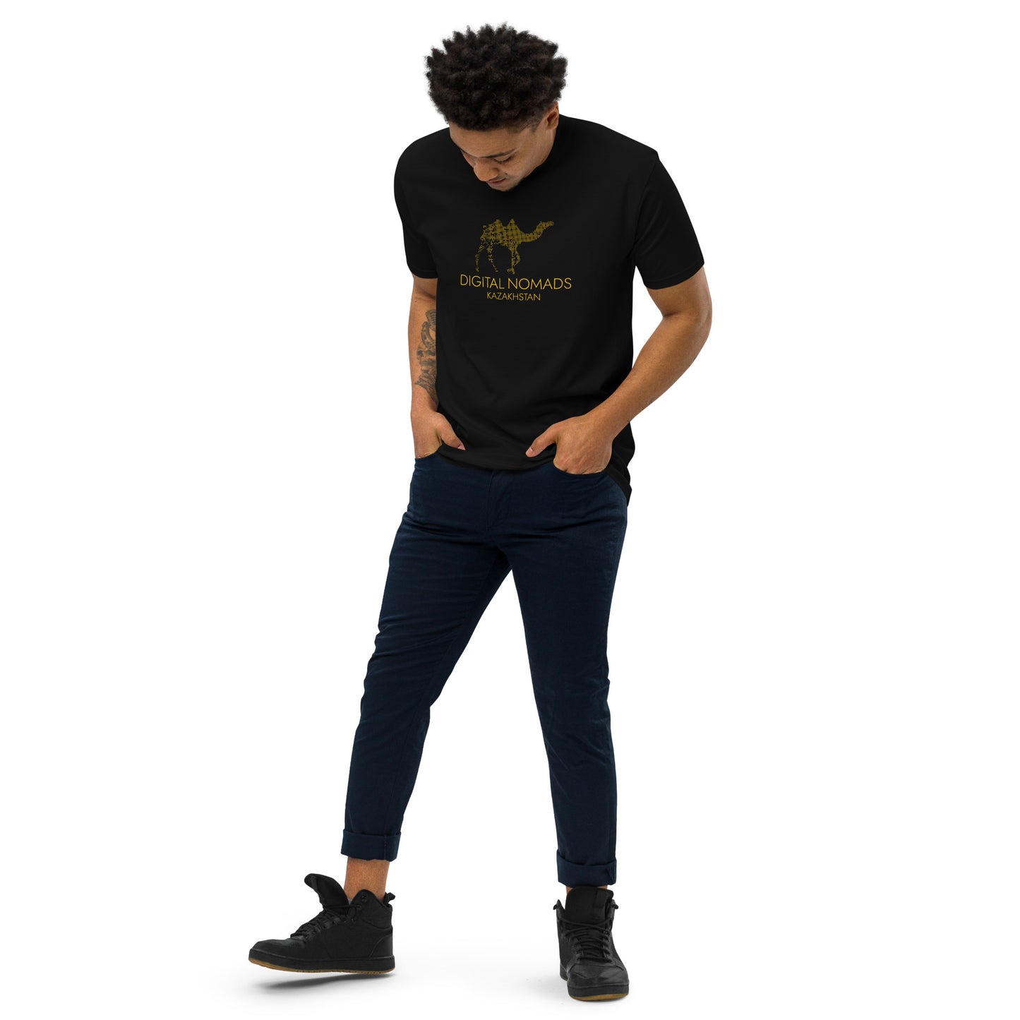 Digital Nomads Golden Logo - Men’s Premium Heavyweight