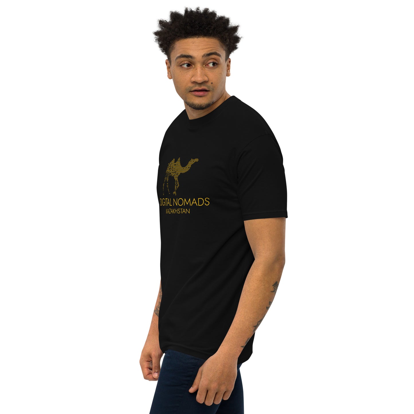 Digital Nomads Golden Logo - Men’s Premium Heavyweight