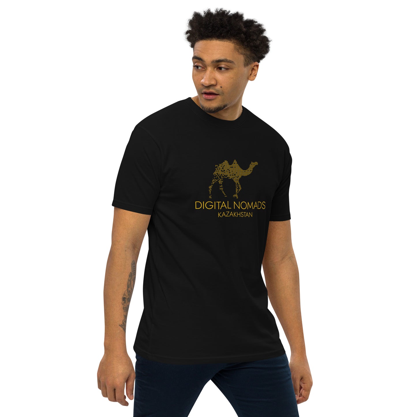 Digital Nomads Golden Logo - Men’s Premium Heavyweight