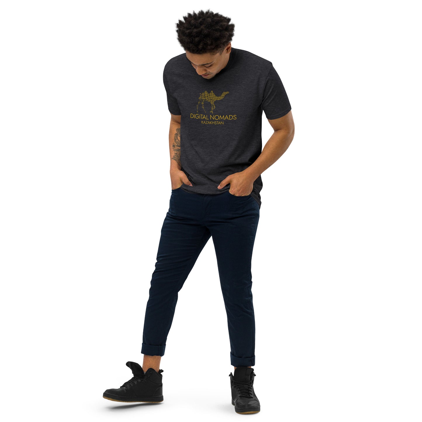 Digital Nomads Golden Logo - Men’s Premium Heavyweight