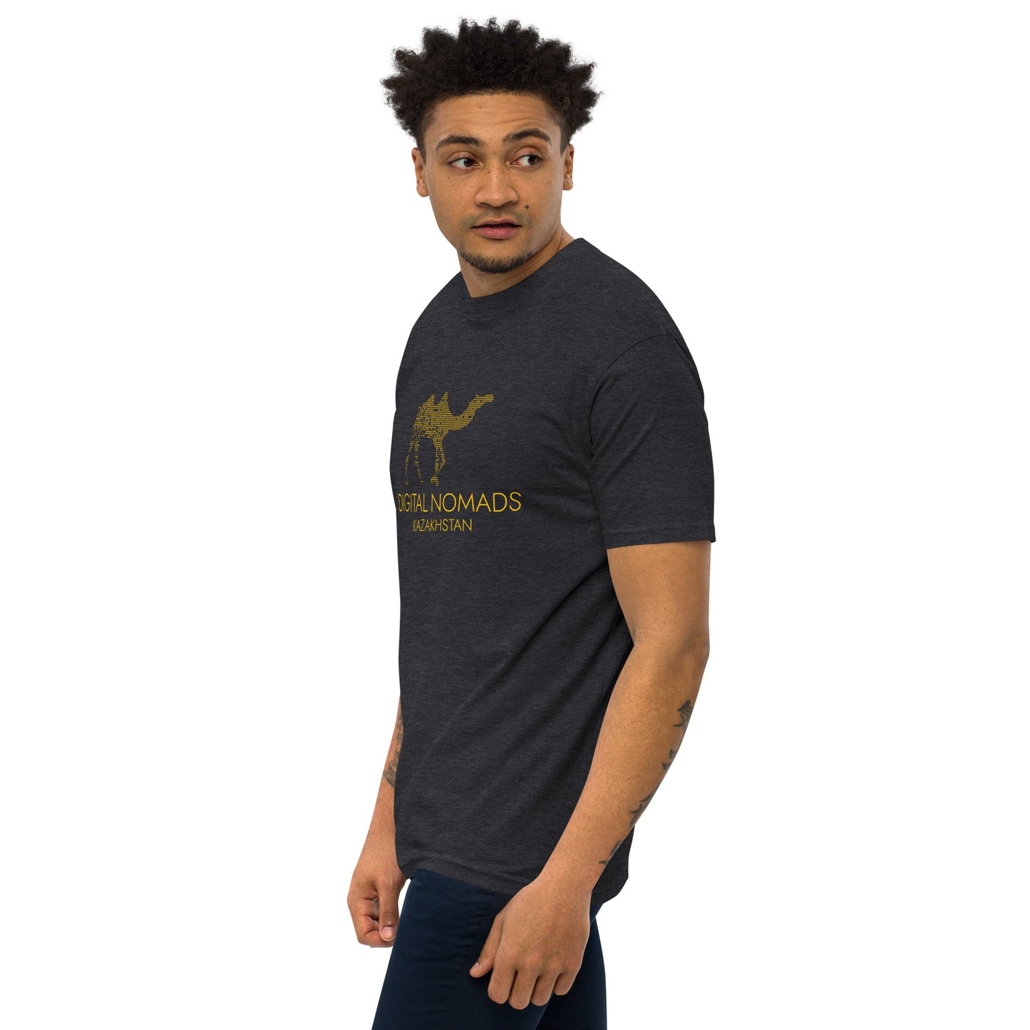 Digital Nomads Golden Logo - Men’s Premium Heavyweight