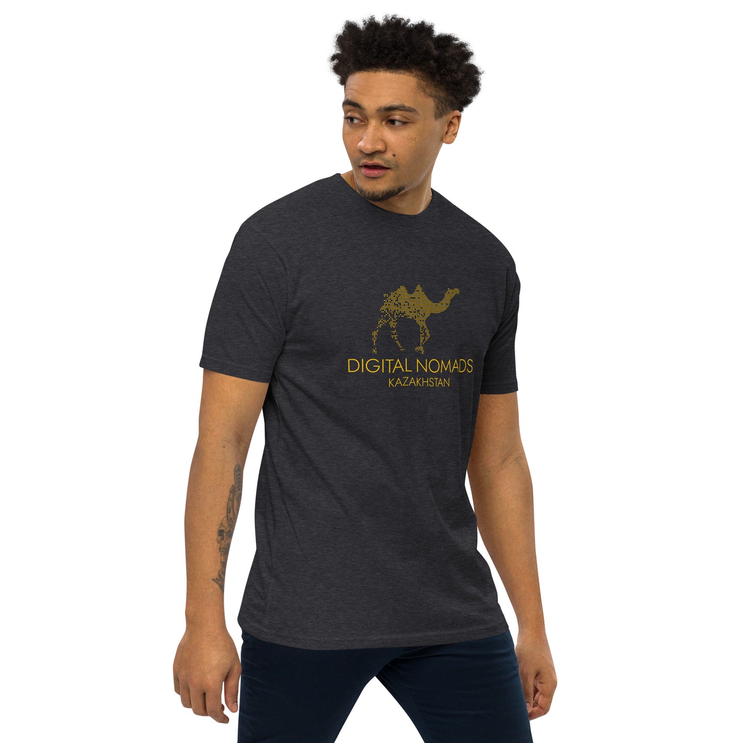 Digital Nomads Golden Logo - Men’s Premium Heavyweight