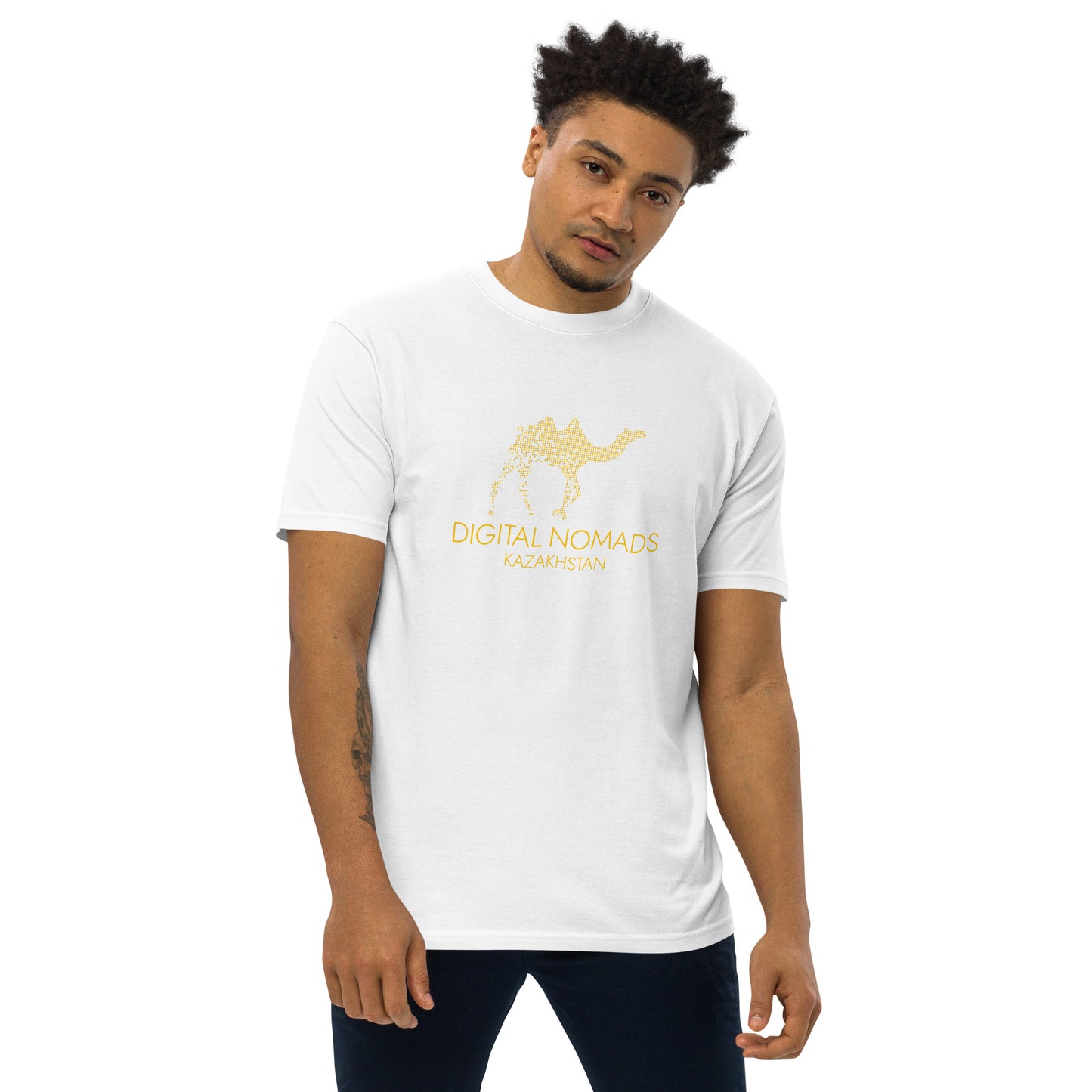 Digital Nomads Golden Logo - Men’s Premium Heavyweight