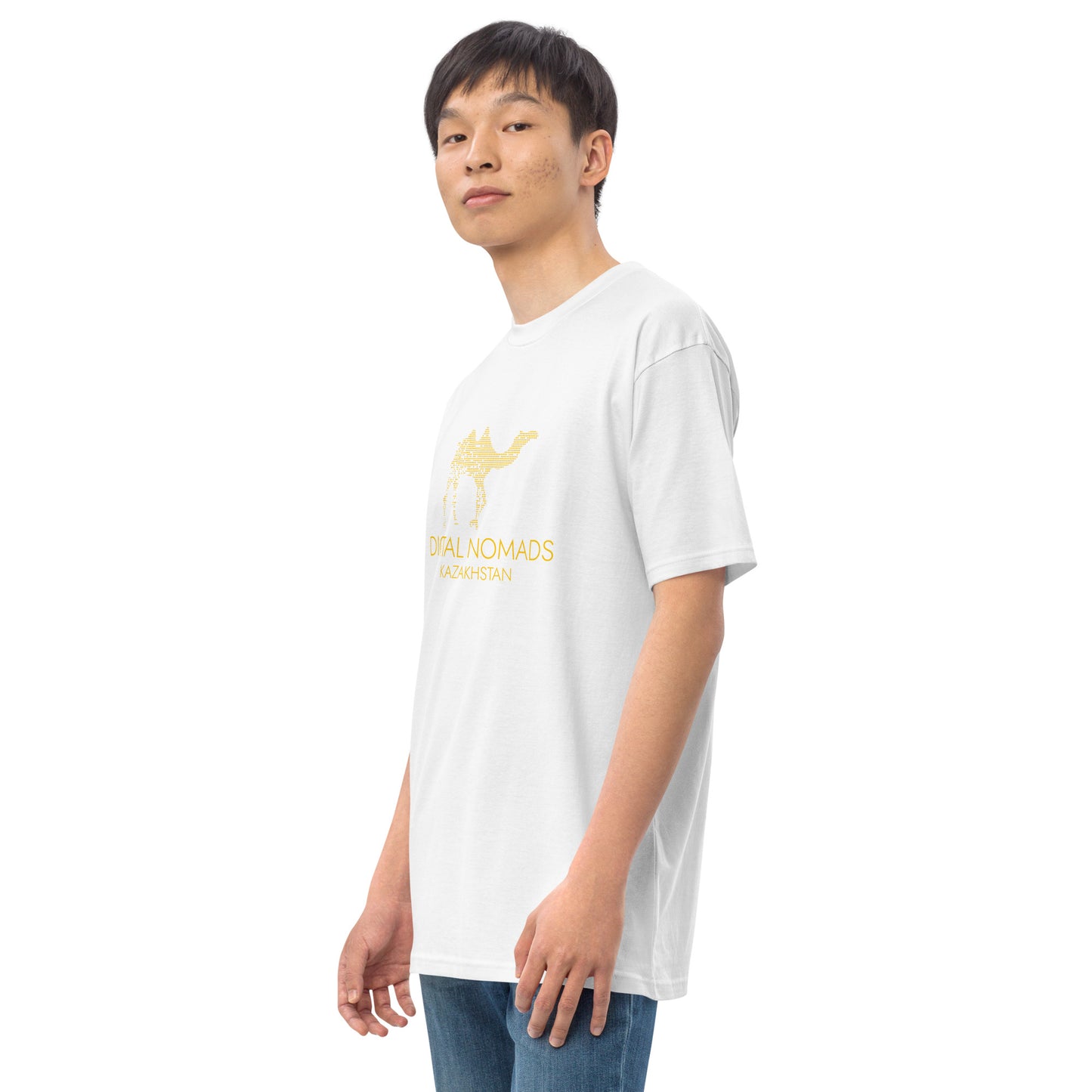 Digital Nomads Golden Logo - Men’s Premium Heavyweight