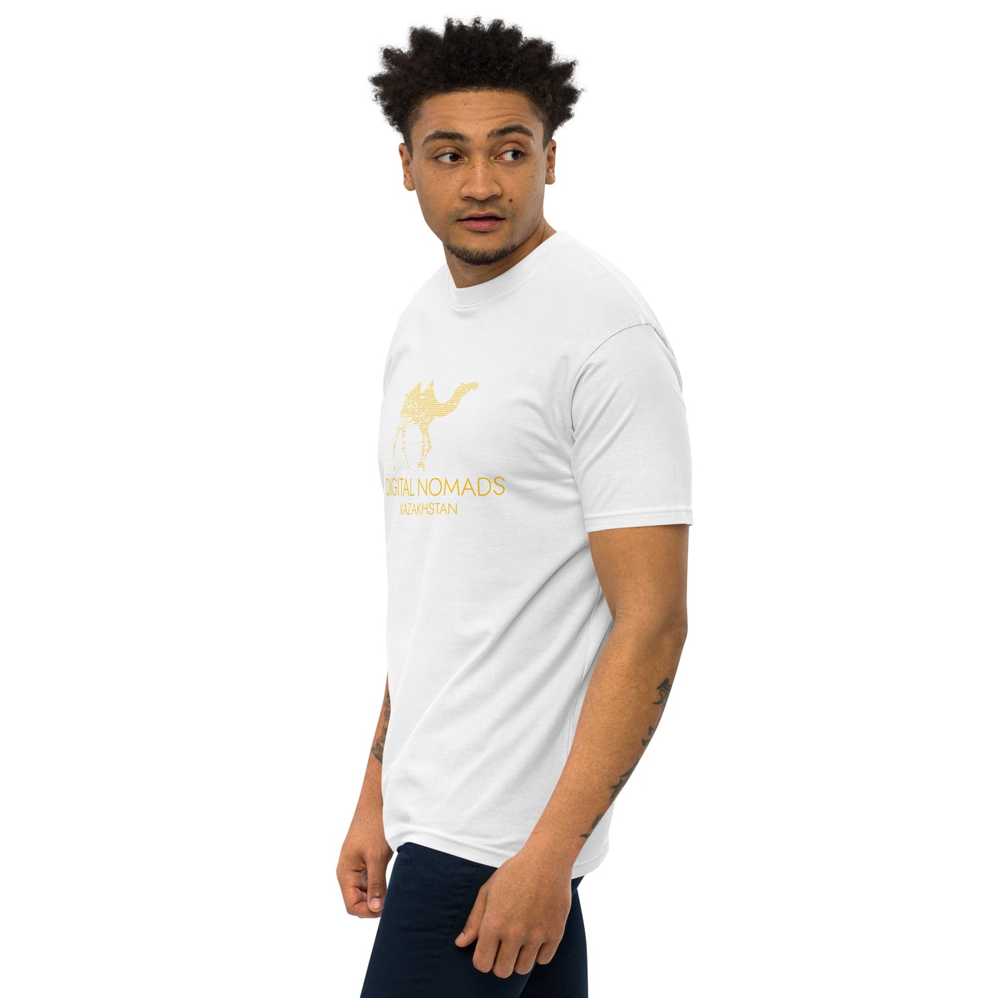 Digital Nomads Golden Logo - Men’s Premium Heavyweight