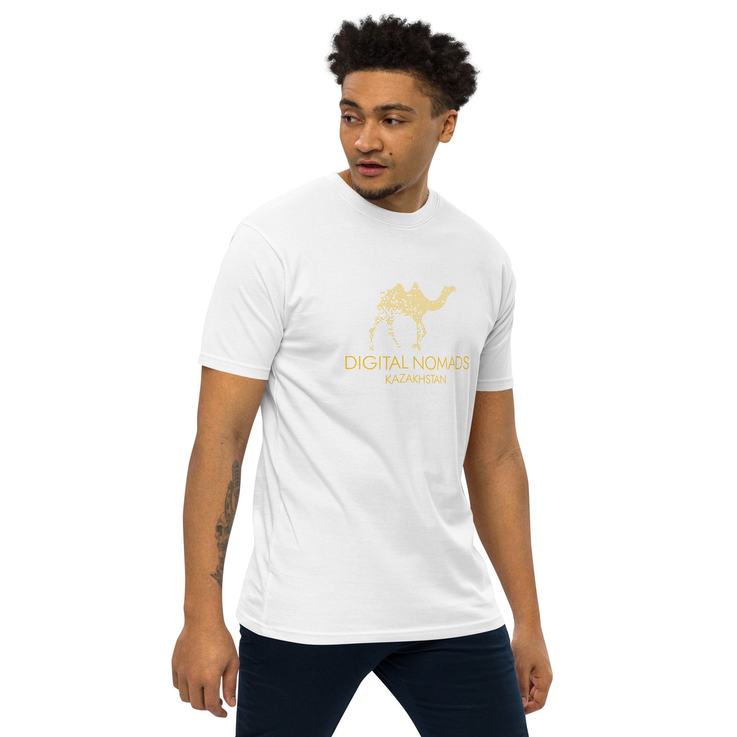 Digital Nomads Golden Logo - Men’s Premium Heavyweight